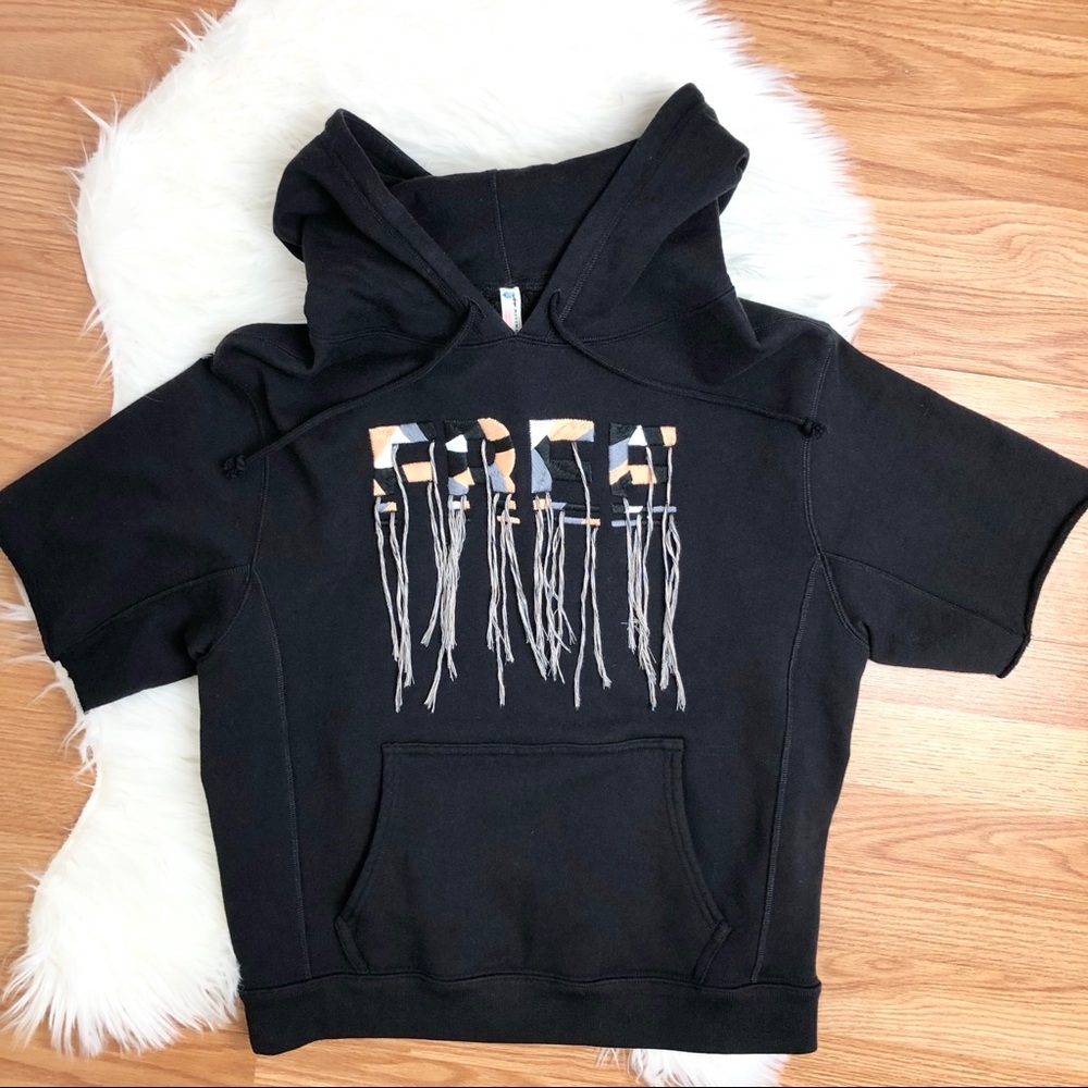 Free People Fringe Cutoff Sweatshirt